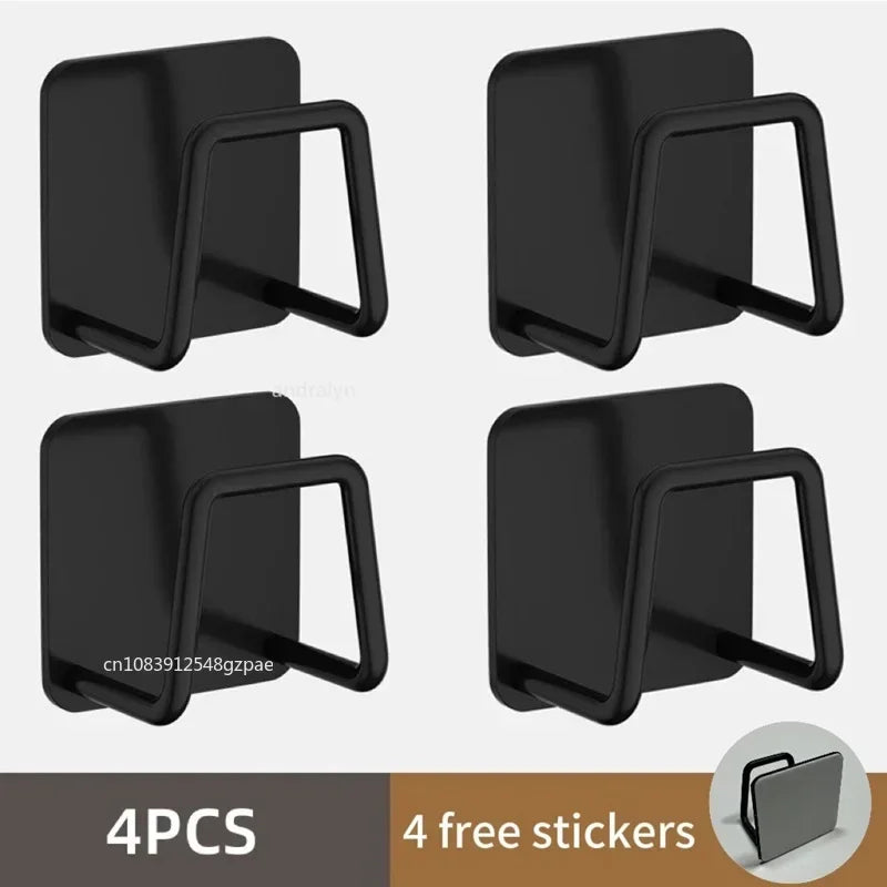 1pc-6pcs Stainless Steel Sink Sponge Rack For Sponge Steel Wire Ball Draining Paste The Inner Wall Of The Sink Kitchen Supplies Peaceful Pleasures Health and Wellness 4PCS-black
