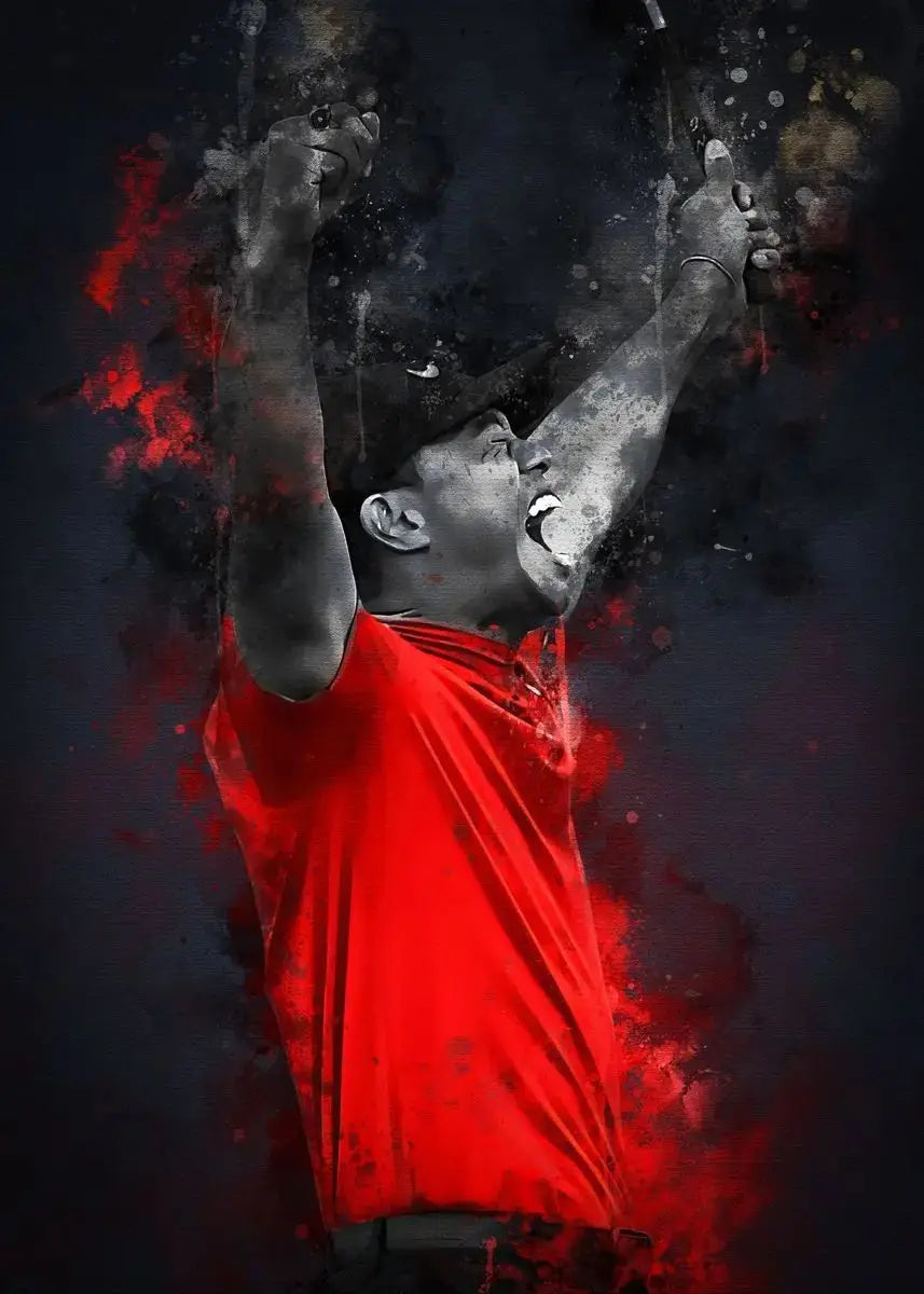 Tiger Woods Golf Portrait Canvas Wall Art | Fan Gift Poster