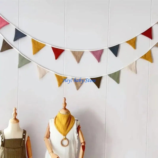 Multicolor Triangle Pennant Bunting Flag Baby Garland Décor Baby Bunting Garland Peaceful Pleasures Health and Wellness