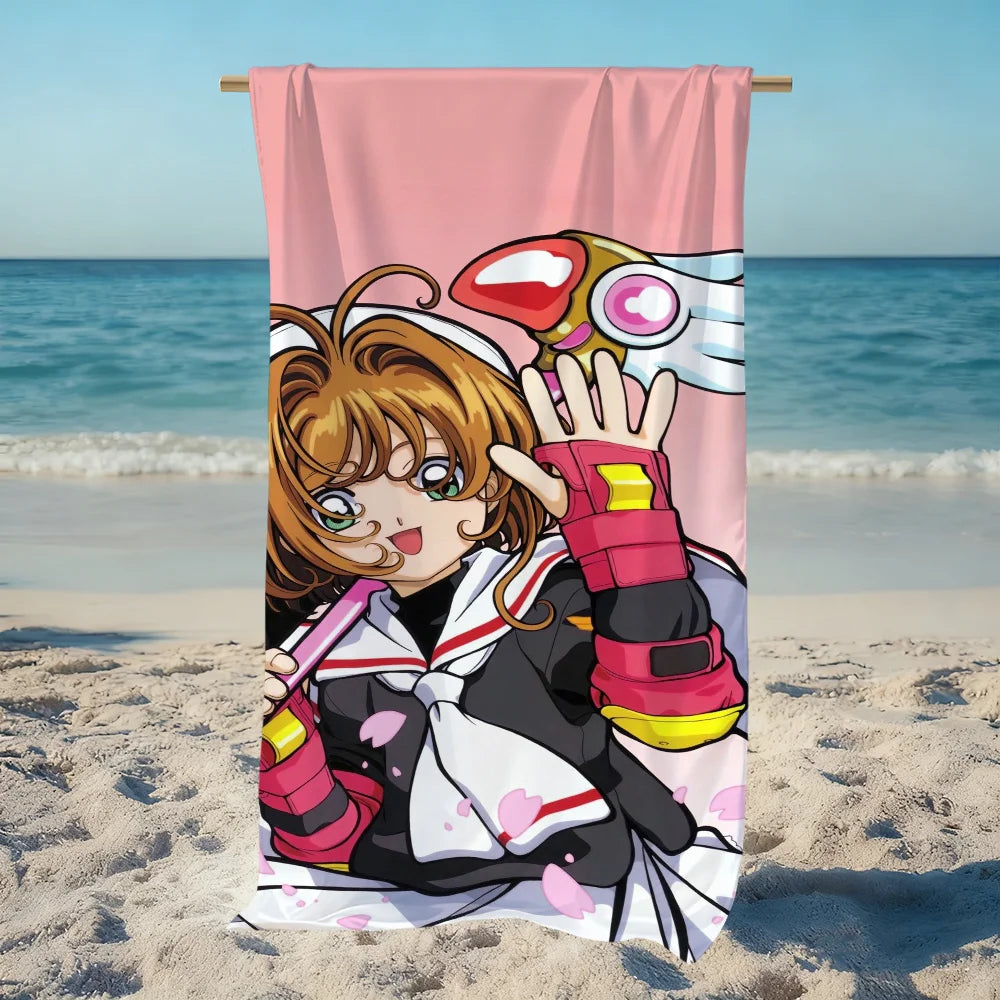 Card Captor Sakura Anime Quick-Dry Beach Towel | Soft & Absorbent Anime Beach Towel Peaceful Pleasures Health and Wellness