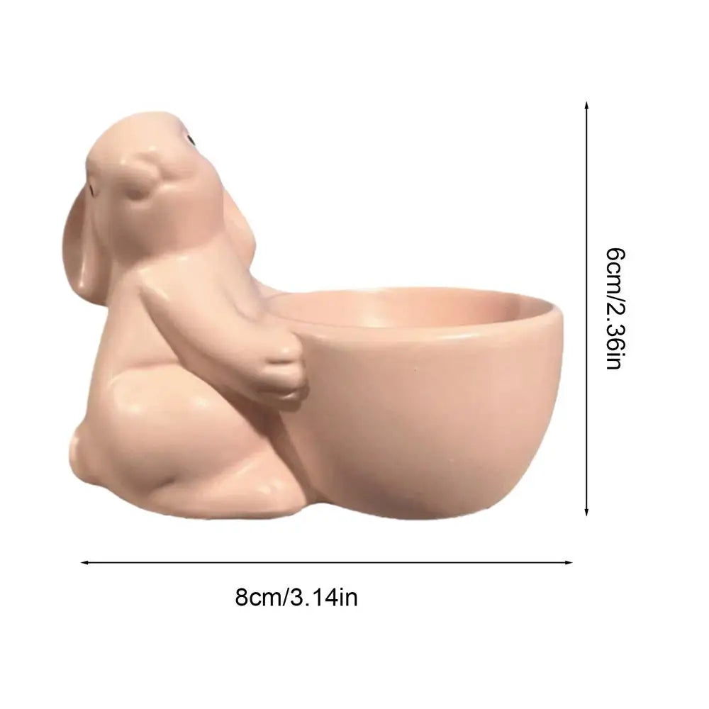 Resin Bunny Egg Cup Holder | Boiled Egg & Jewelry Stand Decorative Egg Cup Peaceful Pleasures Health and Wellness China Mainland Pink