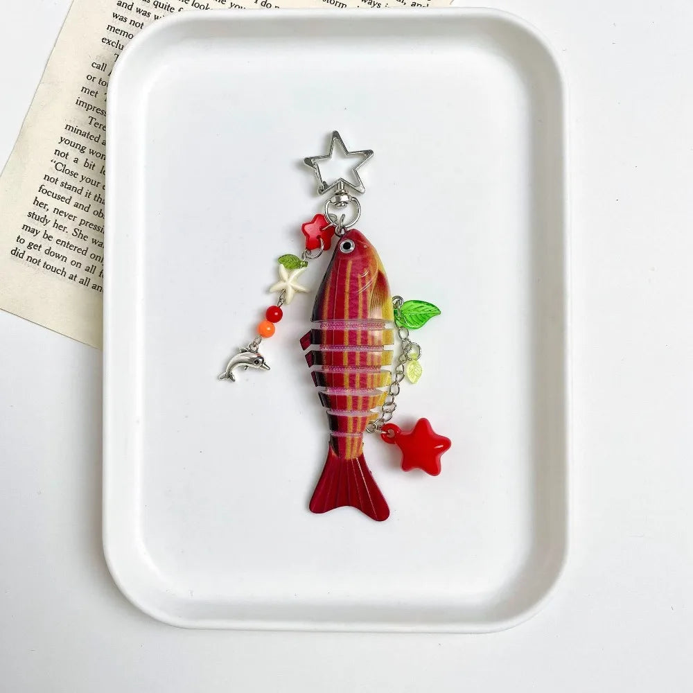 Multi-Jointed Simulation Fish Keychain – Backpack Pendant Gift