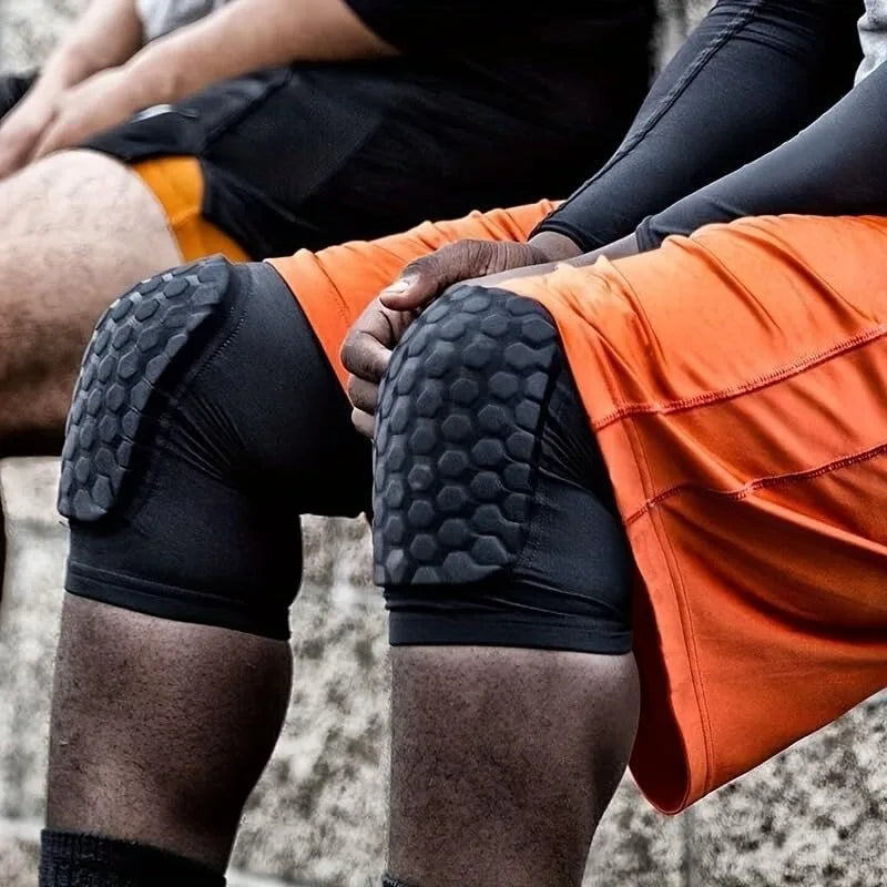 1Pcs Knee Compression Pads,Knee Sleeve Basketball Volleyball Knee Pads with Honeycomb Padding Knee Brace Soft Knee Pads Peaceful Pleasures Health and Wellness