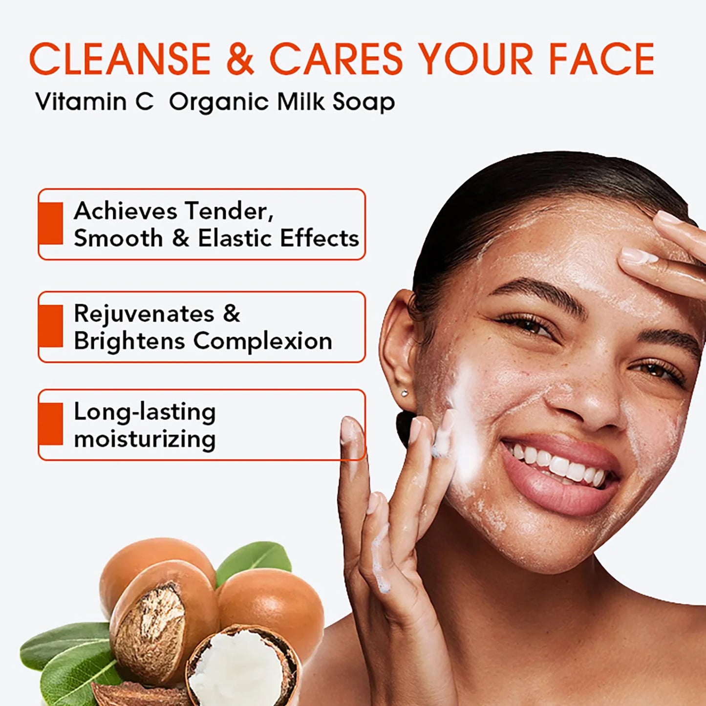 AILKE Vitamin C Organic Milk Soap Bar | Face & Body 200g