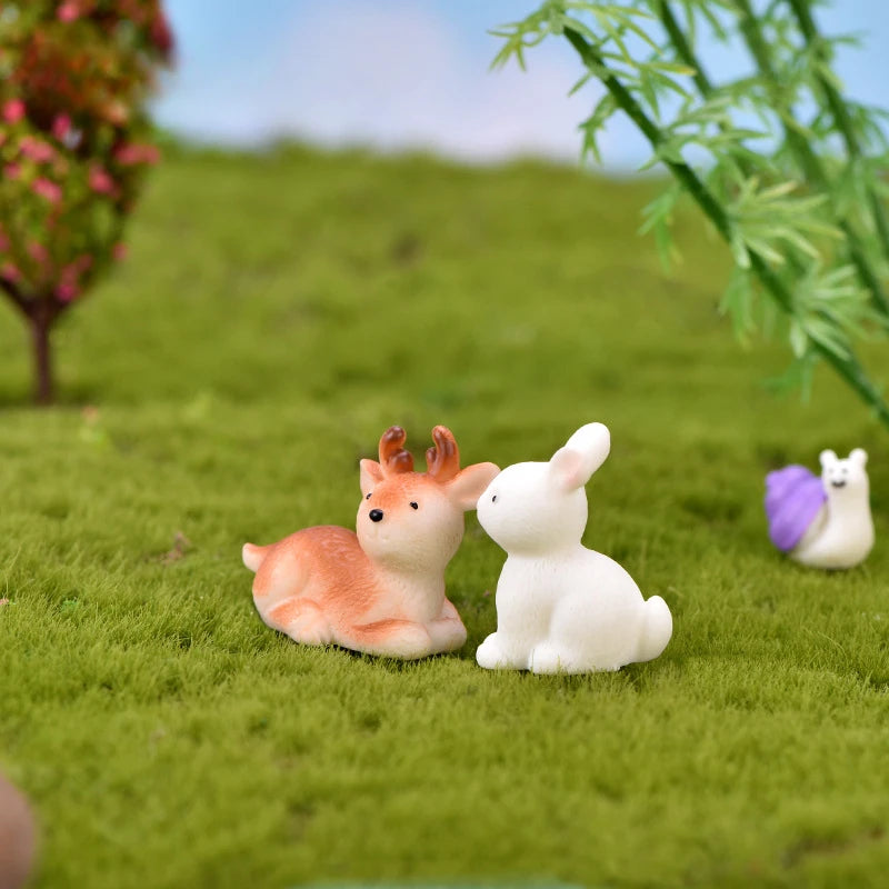 Mini Resin Bunnies Miniature Figures Little Rabbit Ornament Micro Landscape Dollhouse Decoration Crafts Living Room Decoration Peaceful Pleasures Health and Wellness