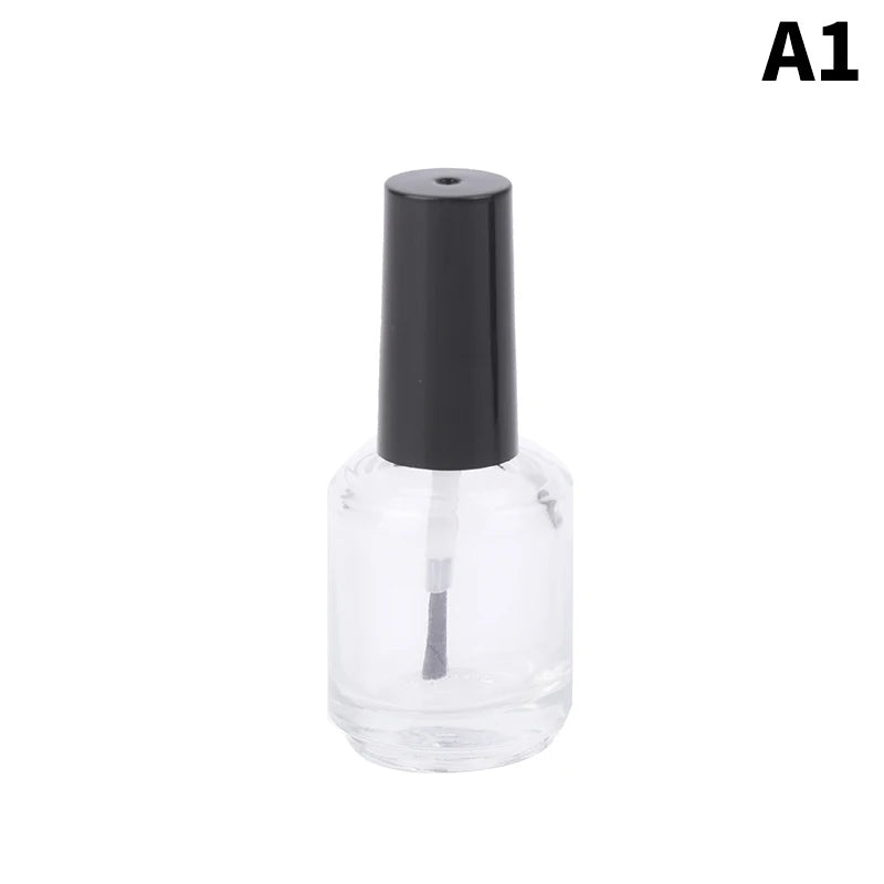 15ml Empty Glass Nail Polish Bottle with Lid & Brush