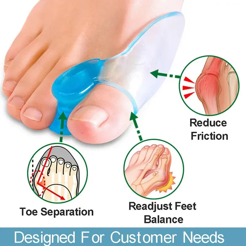 1 Pair Orthotics Silicone Gel Bunion Toe Braces Straightener Separator - Only Fit Night/ Home Use, Long-term Use Peaceful Pleasures Health and Wellness
