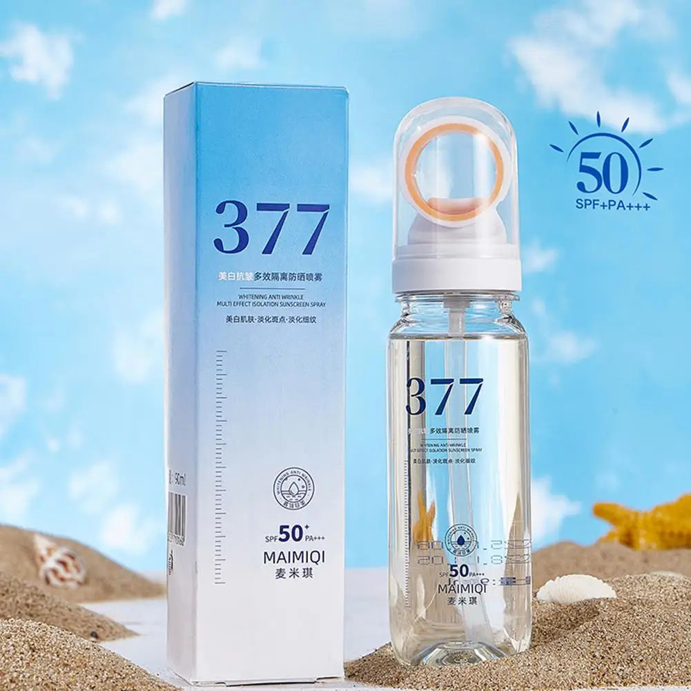 Portable Sunscreen Spray Moisturizing Hydrating Brighting Oil-control Non-greasy Sunblock Mist Facial Body Neck Skin Care Cream Peaceful Pleasures Health and Wellness
