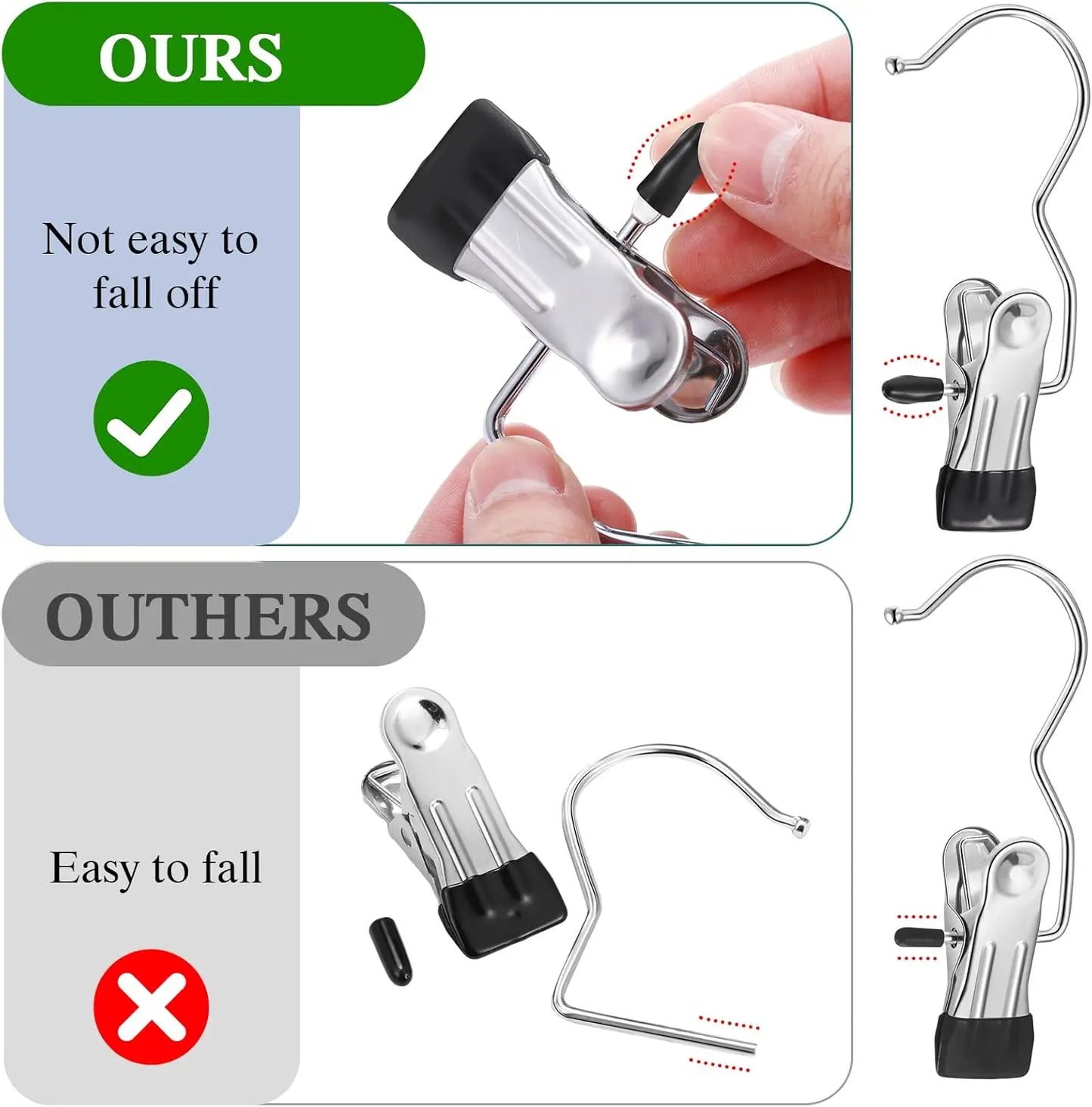 Multicolor Boot Hangers & Clips - Stainless Steel Laundry Hooks for Pants, Towels, Socks in Closet & Travel Peaceful Pleasures Health and Wellness