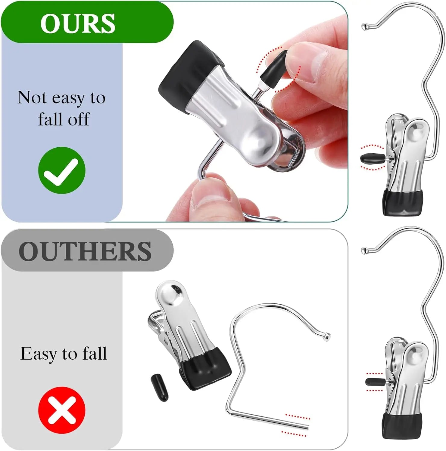 Multicolor Boot Hangers & Clips - Stainless Steel Laundry Hooks for Pants, Towels, Socks in Closet & Travel Peaceful Pleasures Health and Wellness