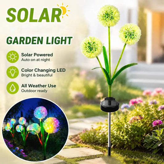 LED Solar Dandelion Flower Lamp Solar Courtyard Light Waterproof For Courtyard Paths Terraces Garden Decoration Peaceful Pleasures Health and Wellness