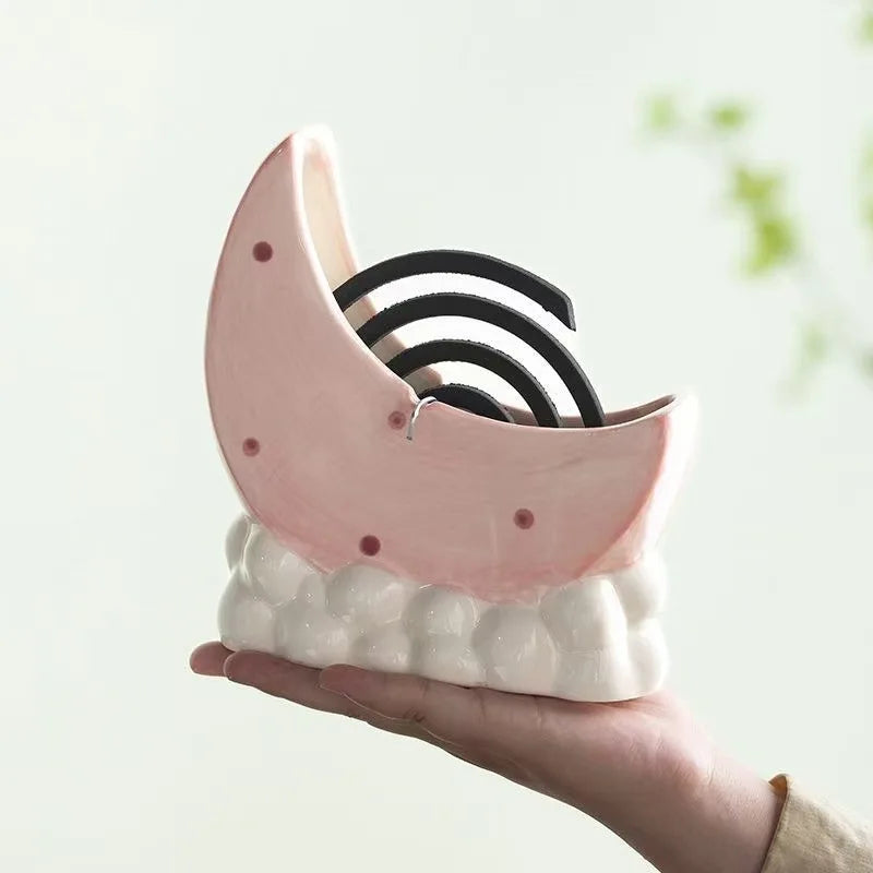 Ceramic Mosquito Coil Holder – Cute Indoor Minimalist Rack Mosquito Coil Holder Peaceful Pleasures Health and Wellness