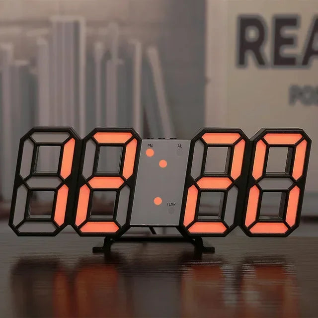 LED Digital Wall Clock – Alarm, Temp & Date Display