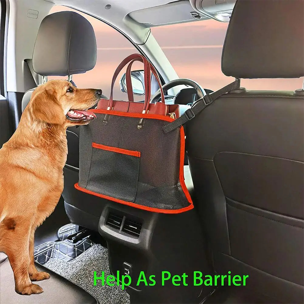 Car Seat Net Pocket Handbag Purse Holder Large Capacity Mesh Back Pouch Between Seats Storage Bag Organizer Car Accessories Peaceful Pleasures Health and Wellness