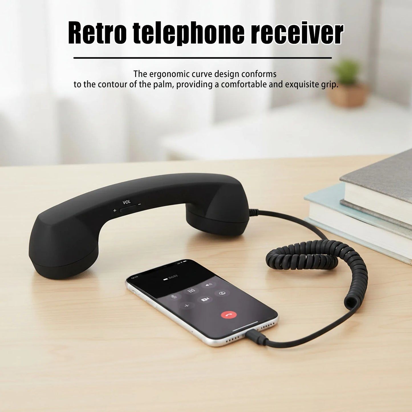 Retro Nostalgic Handset, Type-C Old Fashioned Telephone Receiver, Photography Props Wired Headphones, for iPhone&Android Peaceful Pleasures Health and Wellness