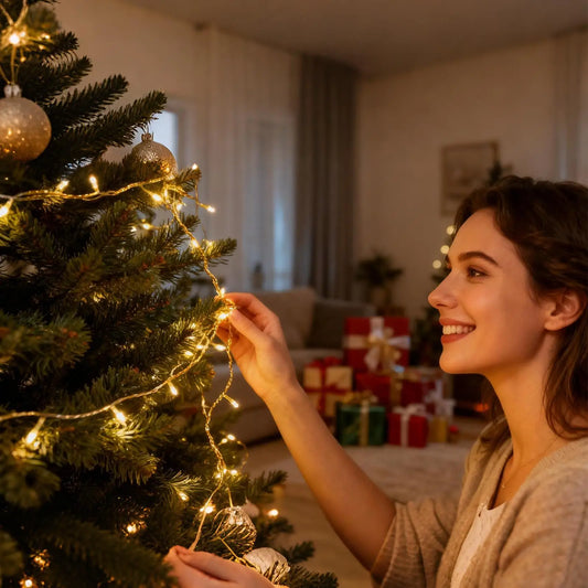 LED Christmas Tree String Lights 9.8Ft USB 8-Mode Warm White LED String Lights Peaceful Pleasures Health and Wellness
