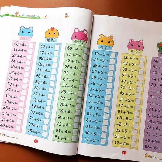 Handwritten Arithmetic Exercise Books Learning Mathematics Workbook Peaceful Pleasures Health and Wellness