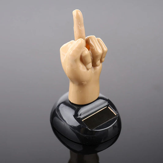 Solar Powered Middle Finger Dancing Car Bobblehead Ornament Solar Dashboard Bobblehead Peaceful Pleasures Health and Wellness 5610cm
