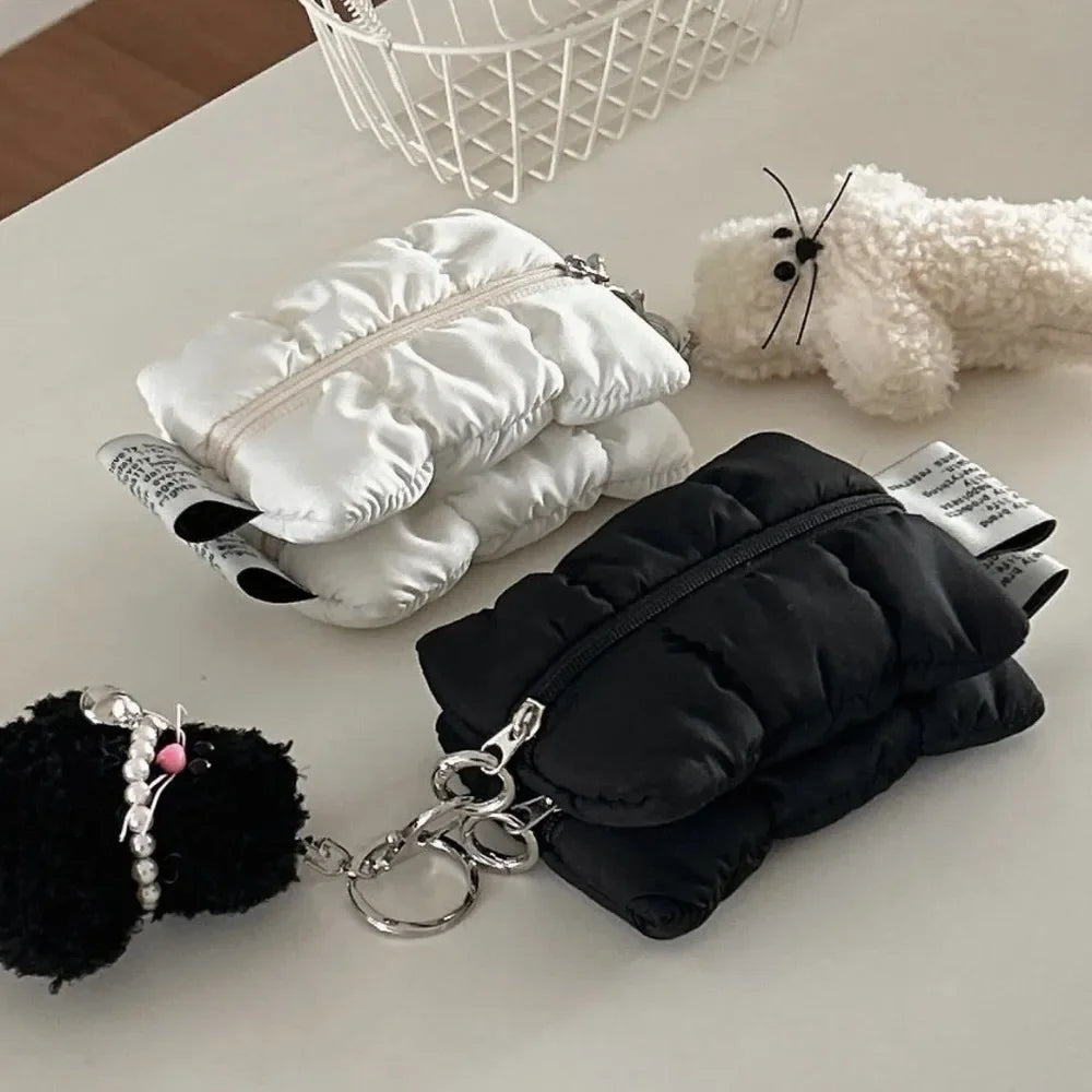 New Korean Version Instagram Style Design Change Storage Bags Cute Hand Held Bags Makeup Lipstick Card Bag Portable Cloud Bags Peaceful Pleasures Health and Wellness