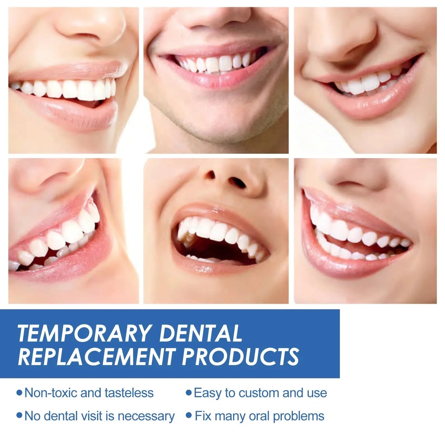 Temporary Resin Tooth Repair Kit Shapeable Solid Glue Denture Adhesive Teeth Whitening Gel Fill Resin FalseTeeth Solid Glue Peaceful Pleasures Health and Wellness