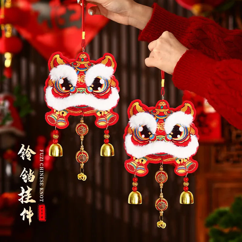 2025 New Year's Blessing Lion Awakening Pendant Celebrate Snake Year Spring Festival Atmosphere Bell Hanging Decoration Peaceful Pleasures Health and Wellness