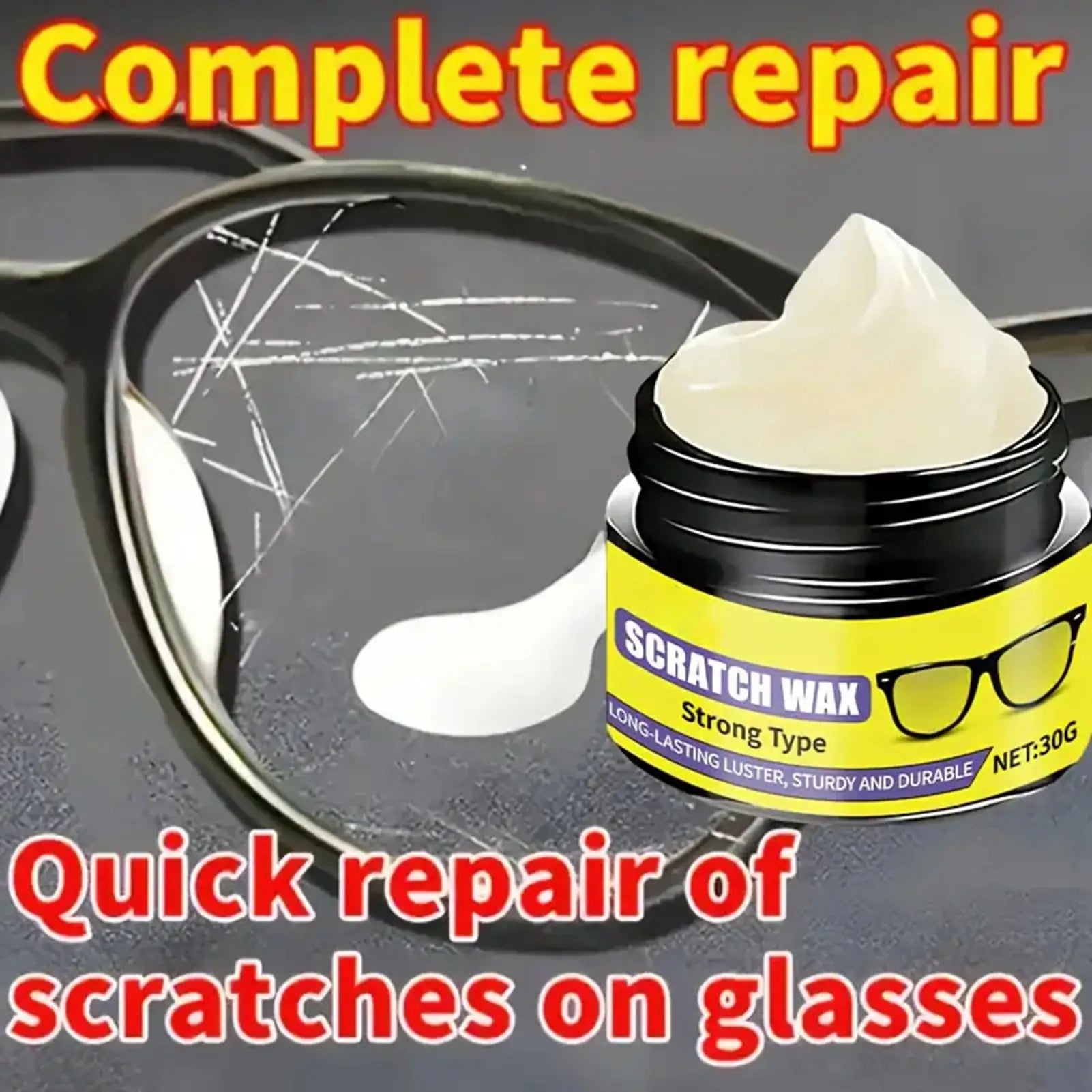 Fast-Acting Glasses Scratch Repair Cream Instant Scratch Remover for Eyeglasses Car Headlights Windshields Phone Screens Peaceful Pleasures Health and Wellness