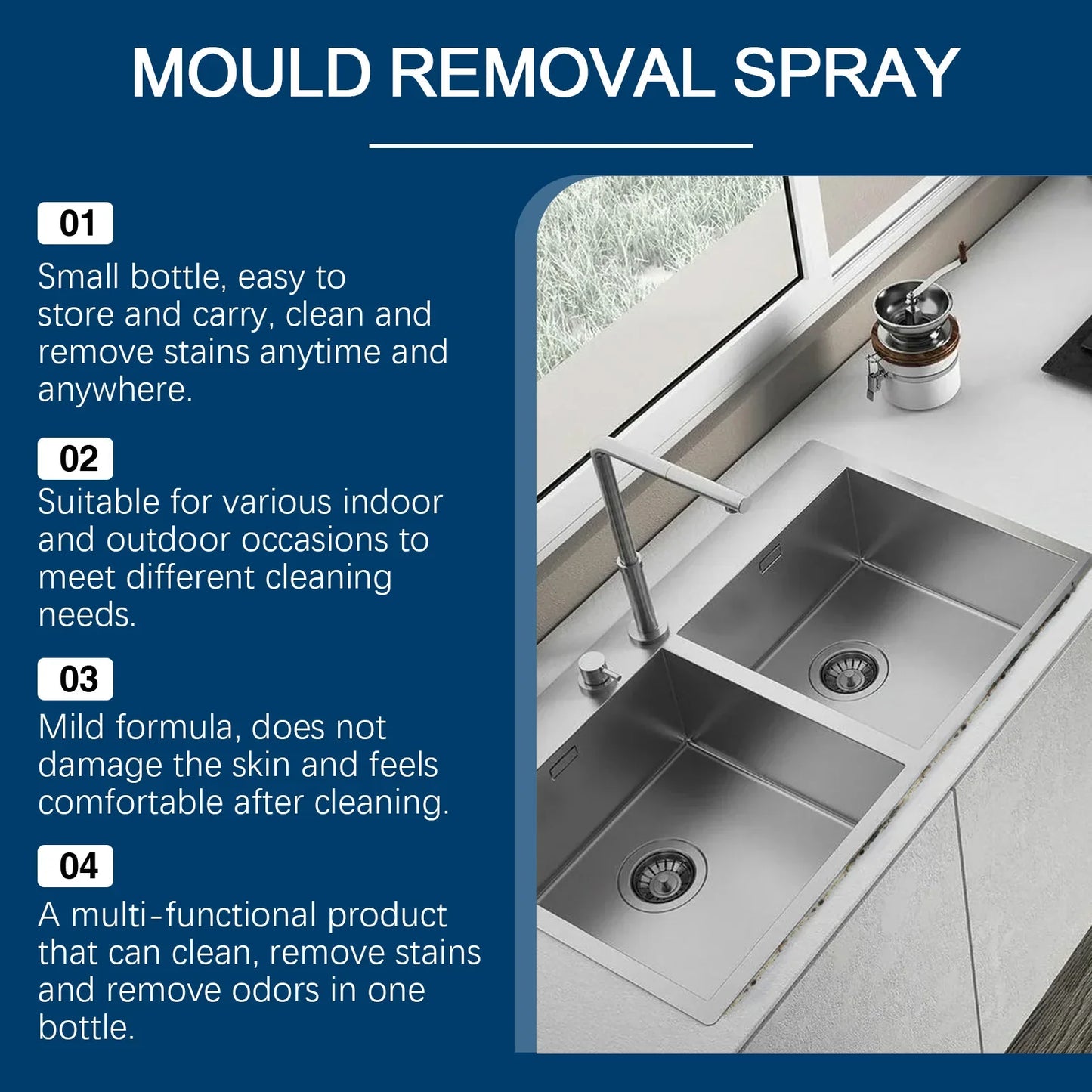 Mildew Removal Spray – Tiles, Bathtubs & Mould Cleaner 60ml