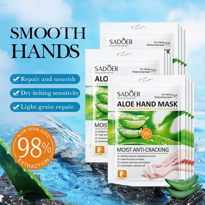 SADOER Aloe Vera Foot & Hand Mask – Exfoliating Peel, Moisturizer