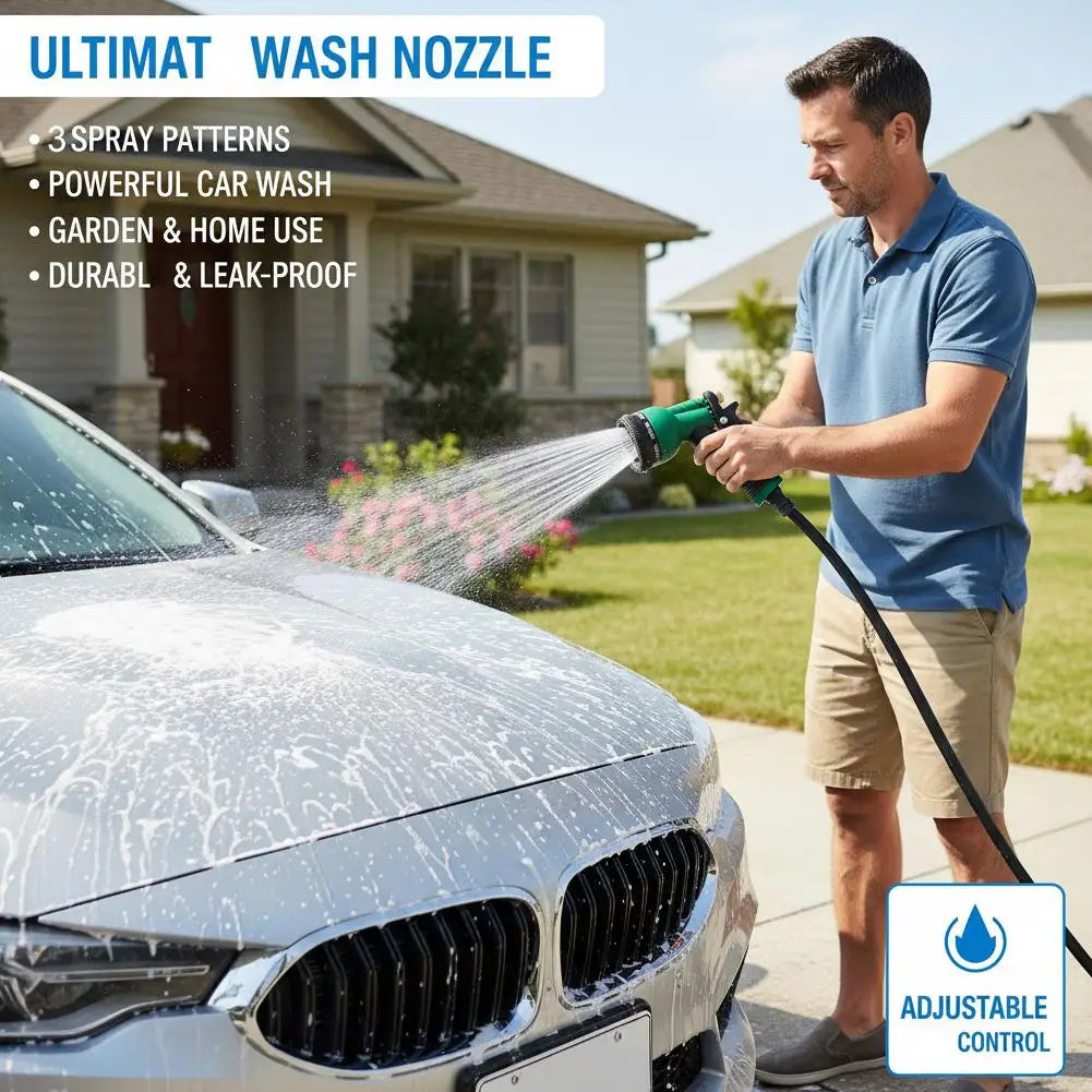 8-Mode Garden Hose Nozzle Sprayer – High Pressure Water Gun