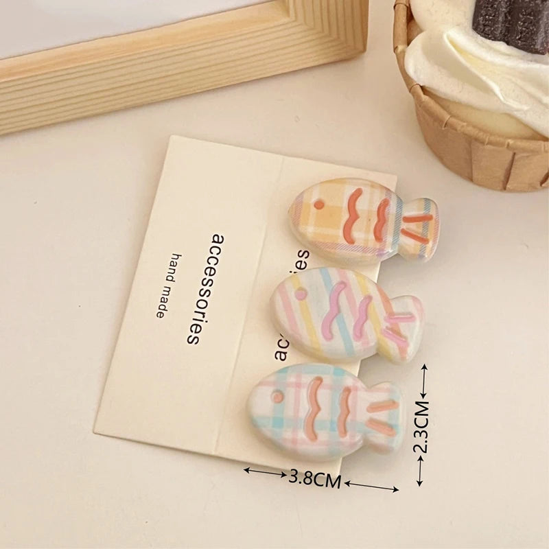 Colorful Little Fish Hair Clip Set Sweet and Girlish Cute Bangs Side Clips Versatile Student Hairpin Cartoon Hair Accessories Peaceful Pleasures Health and Wellness A2