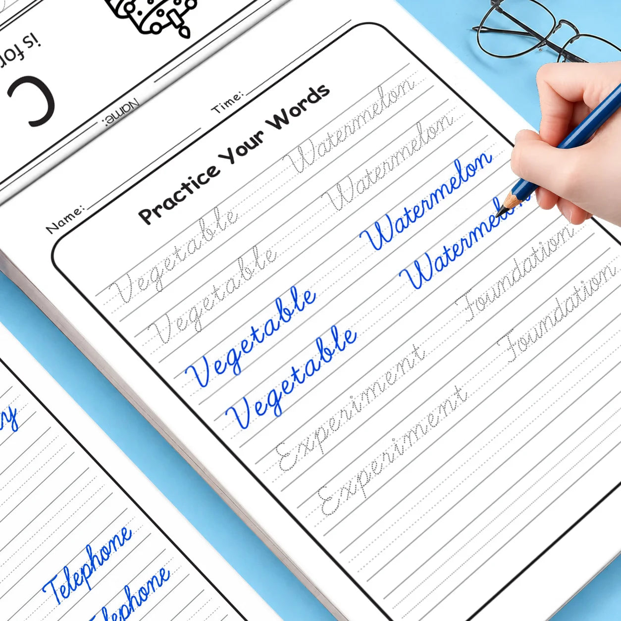 Beginner Cursive Handwriting Workbook 32 Pages Words Sentences
