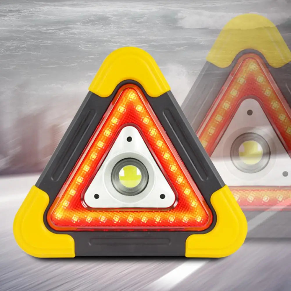 LED Emergency Triangle Warning Light | 4-Mode Portable Safety Lamp
