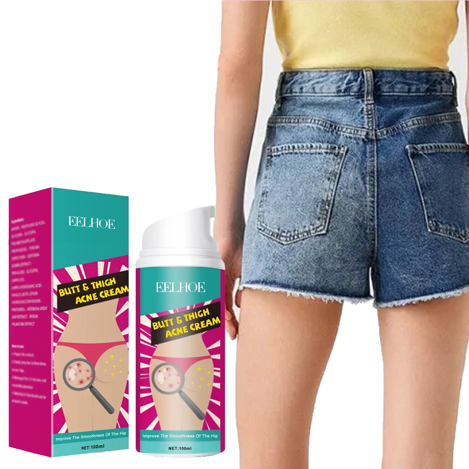 Butt Thigh Acne Cream Remove Pimples Moisturizing Clarifying Brightening Smoothing Skin Care Thigh Acne Removal Cream Peaceful Pleasures Health and Wellness