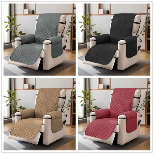 Quilted Recliner Sofa Cover Waterproof Slipcover Anti-Slip Chair Covers Washable Anti-wear for Kids/Dogs/Pet Furniture Protector Peaceful Pleasures Health and Wellness