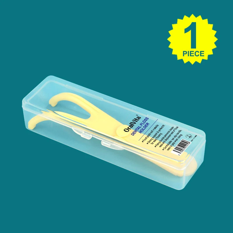 1/2Pcs Reusable Pick Holder Y Shape Plastic Dental Floss Rack Teeth Clean Care Tool Without Dental Floss Oral Hygiene Toothpick Peaceful Pleasures Health and Wellness 1pcs Yellow