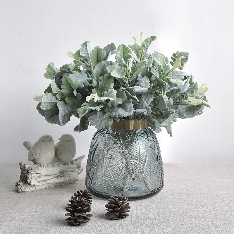 33cm Silk Silver Leaf Chrysanthemum Artificial Plant | Home Decor