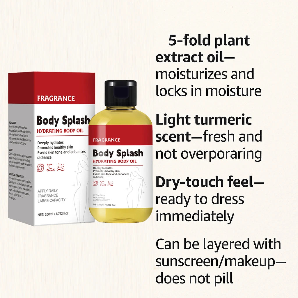Body Splash Hydrating Body Oil,Fruity Creamy Berry Scent with Vanilla Sugar & Citrus Notes, Lightweight Hydrating Body Oil Peaceful Pleasures Health and Wellness