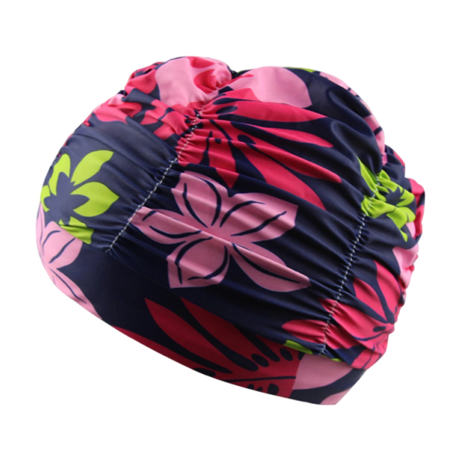 Printed Fabric Swim Cap Breathable Oversized Swimming Cap Lightweight Ear Protection Bathing Caps Diving Swimming Equipment Peaceful Pleasures Health and Wellness B