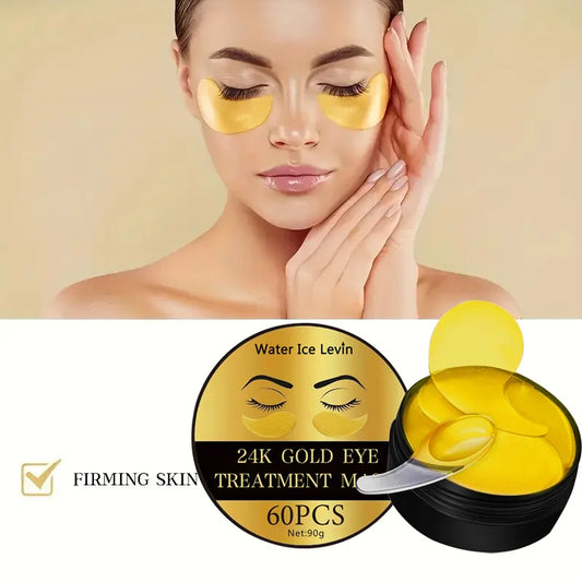 24K Gold Collagen Eye Mask – Firming & Moisturizing Patches 60pc Eye Mask Patches Peaceful Pleasures Health and Wellness