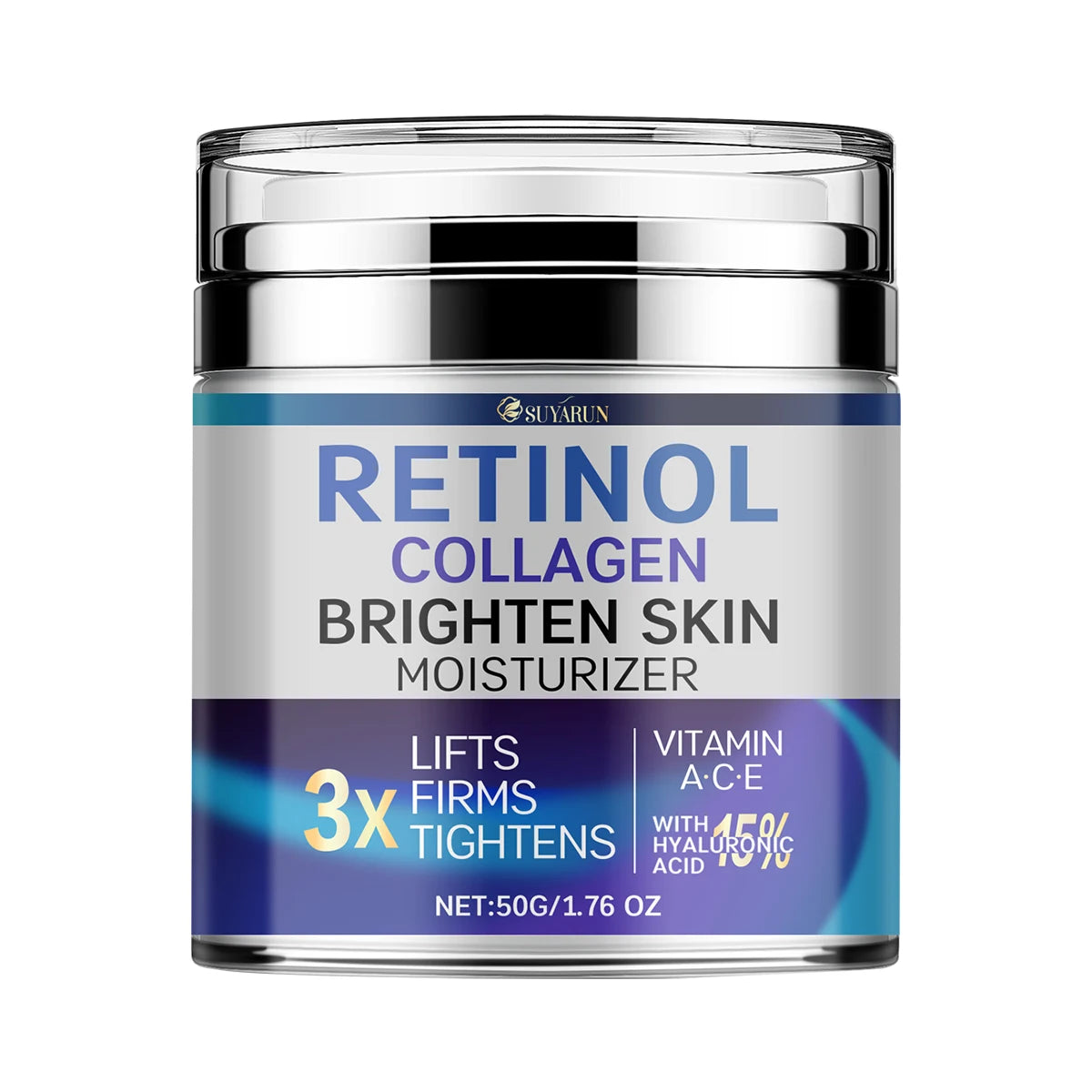 SUYARUN Retinol & Collagen Anti-Aging Face Cream - Wrinkle Reduction, Moisturizing & Brightening, Improve dry skin. Peaceful Pleasures Health and Wellness 50g