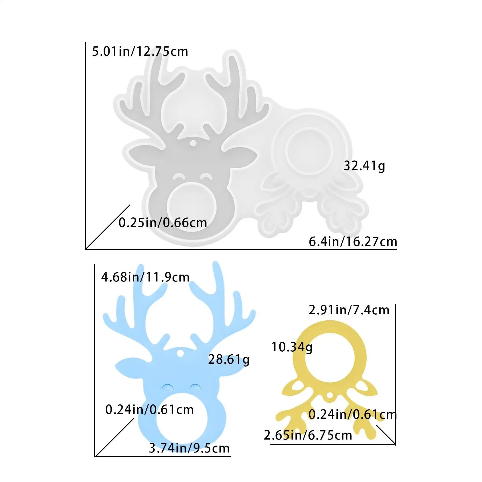 Christmas Pendant Mold Reusable Easy Release Christmas Tree Reindeer Pendant Silicone Mold For Children Adults Family Couples Peaceful Pleasures Health and Wellness