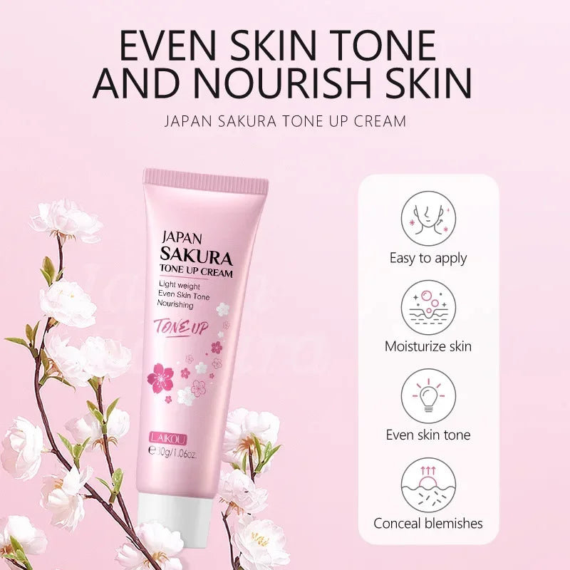 LAIKOU Sakura Tone-Up Cream – Brighten & Moisturize 30g Peaceful Pleasures Health and Wellness