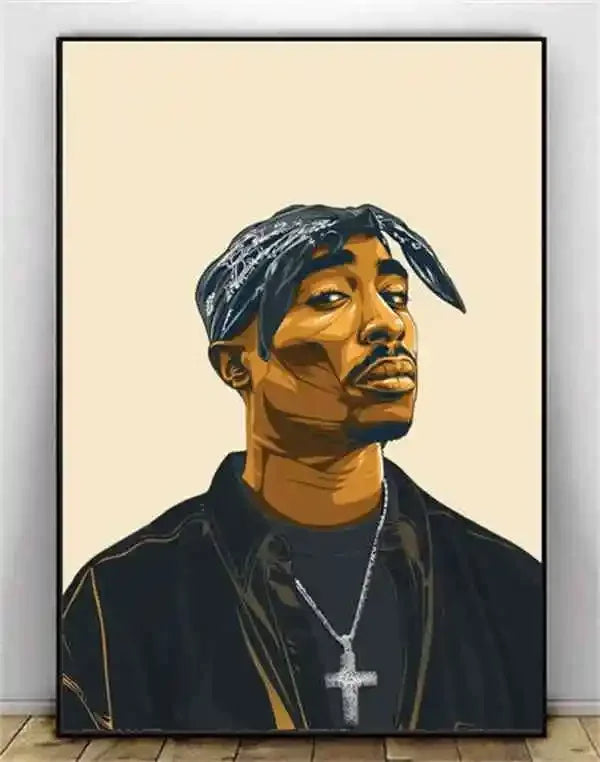 2Pac Music Album Cover Aesthetic Pictures Pop Hip Hop Rapper Tupac Posters For Room Modern Canvas Painting Art Wall Home Deco Peaceful Pleasures Health and Wellness L 40x60cm