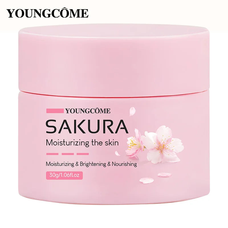 Sakura Essence Cream,Cherry Blossom Facial Moisturizer for Dry & Rough Skin,Anti Aging Face Lifting Nourishing Repair Collagen Peaceful Pleasures Health and Wellness