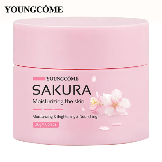 Sakura Essence Cream,Cherry Blossom Facial Moisturizer for Dry & Rough Skin,Anti Aging Face Lifting Nourishing Repair Collagen Peaceful Pleasures Health and Wellness