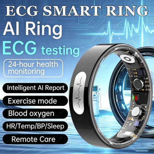 2026 New Smart Ring ECG Detection Blood Pressure,Heart Rate Ring,Body Temperature Monitor Waterproof GPS Tracking Men Women Ring Peaceful Pleasures Health and Wellness