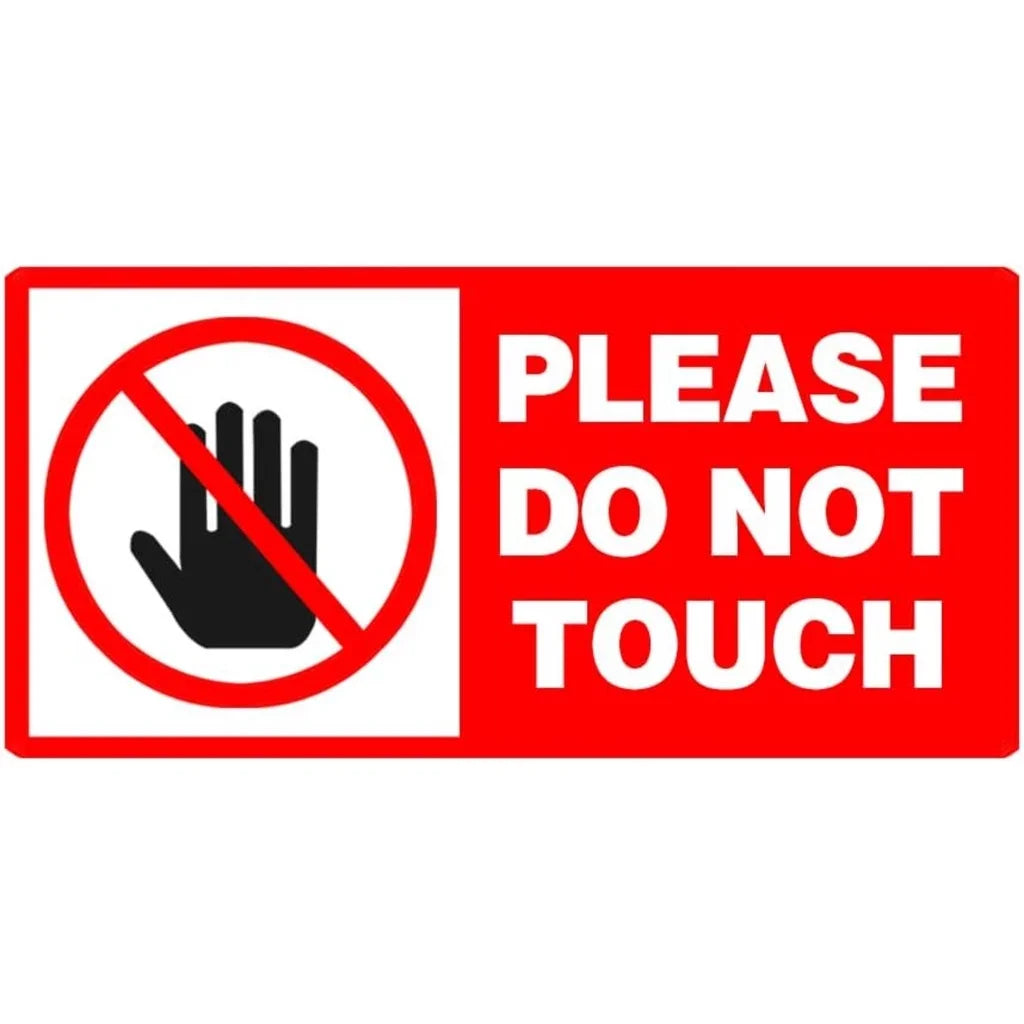 2x4 Inch Do Not Touch Warning Sign Label Stickers Decals 6 Pcs Per Pack Peaceful Pleasures Health and Wellness