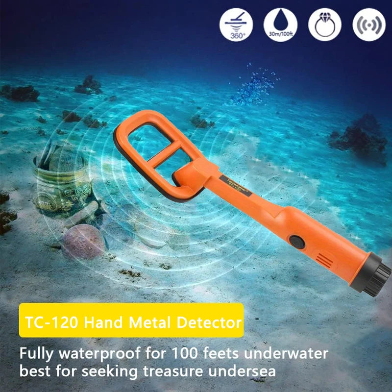 TC-120 Metal Finder Metal Detector Hand Held Pulse Pinpointer Induction Diving Treasure Waterproof Metal Detector Peaceful Pleasures Health and Wellness