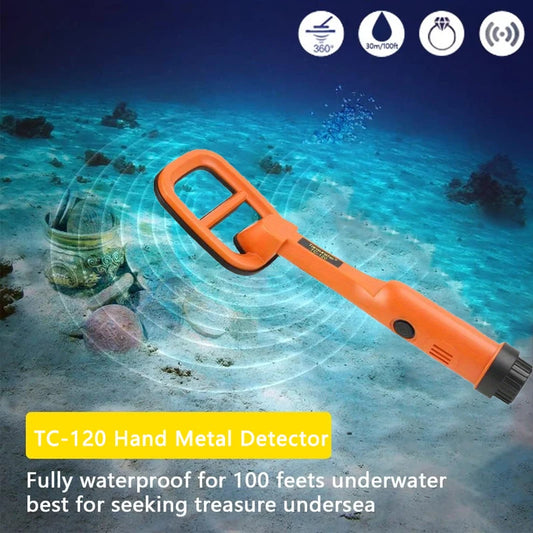 TC-120 Metal Finder Metal Detector Hand Held Pulse Pinpointer Induction Diving Treasure Waterproof Metal Detector Peaceful Pleasures Health and Wellness
