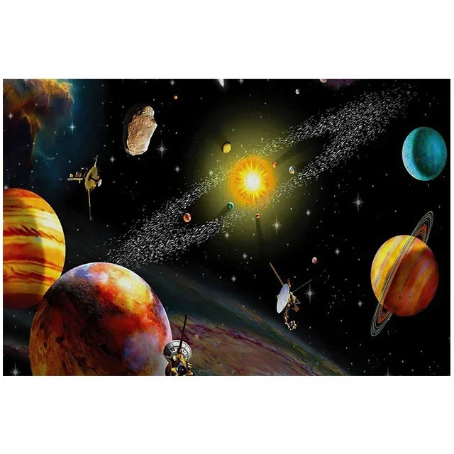 Surrealism Space Galaxy Canvas Wall Art | Stars & Planets Print